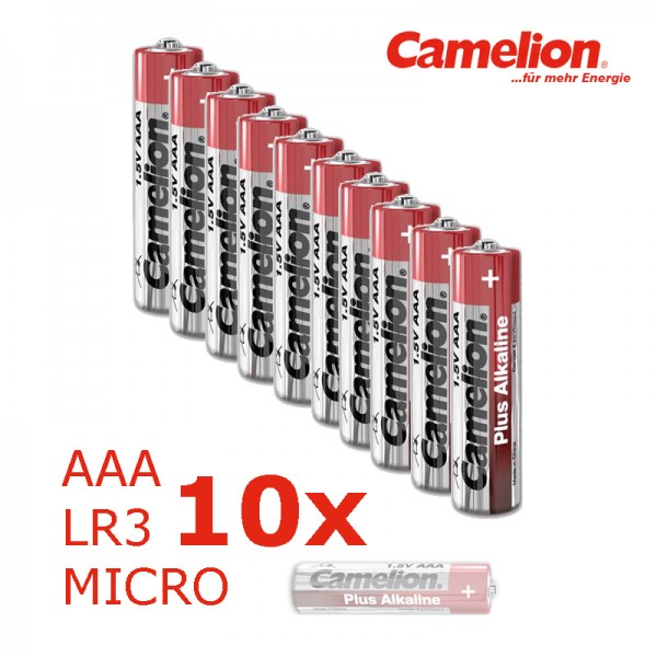 10 x Batterie Micro AAA LR3 1,5V PLUS Alkaline - Leistung auf Dauer ...